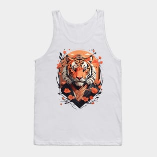 Floral Japanese tiger Tank Top